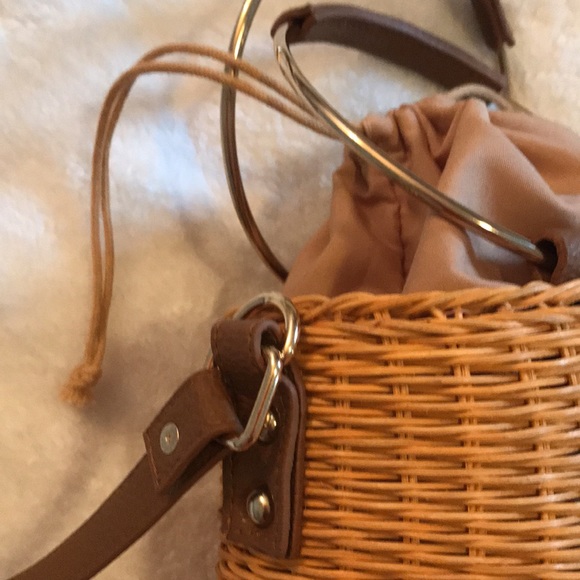 Pink Hadley Wicker Bucket Bag - Picture 2 of 5